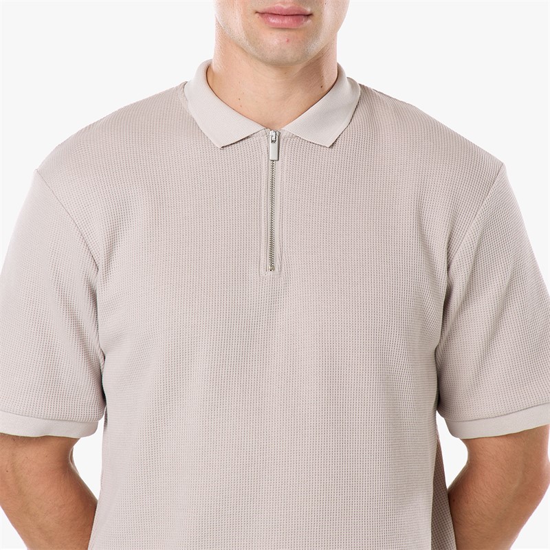 Closure London Mens Waffle Polo Shirt And Shorts Set Stone - foto 3