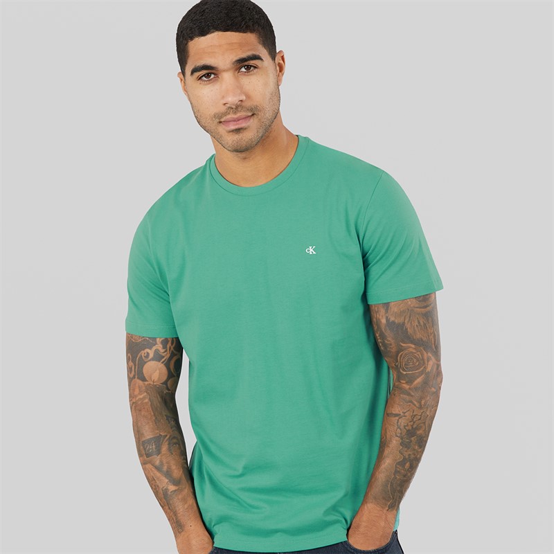 Calvin Klein Jeans Mens Classic Monogram Logo T-Shirt Wild Green