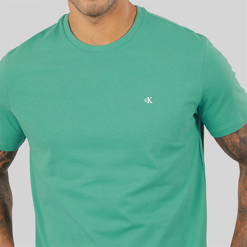Calvin Klein Jeans Mens Classic Monogram Logo T-Shirt Wild Green - foto 3