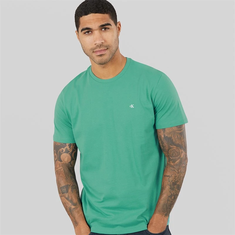 Calvin Klein Jeans Mens Classic Monogram Logo T-Shirt Wild Green - foto 5