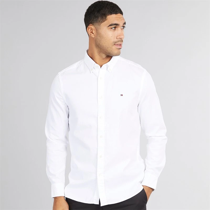 Tommy Hilfiger Mens Flex Dobby Shirt Th Optic White - foto 5