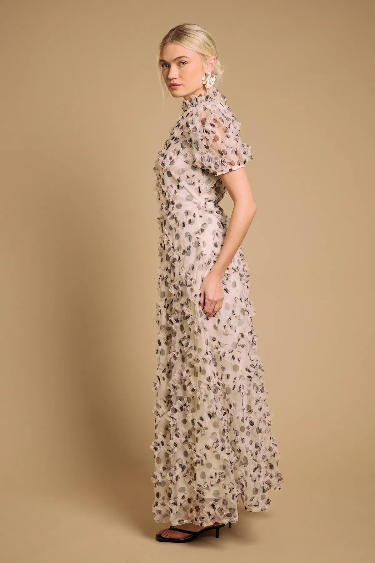 View product Printed Textured Maxi Dress