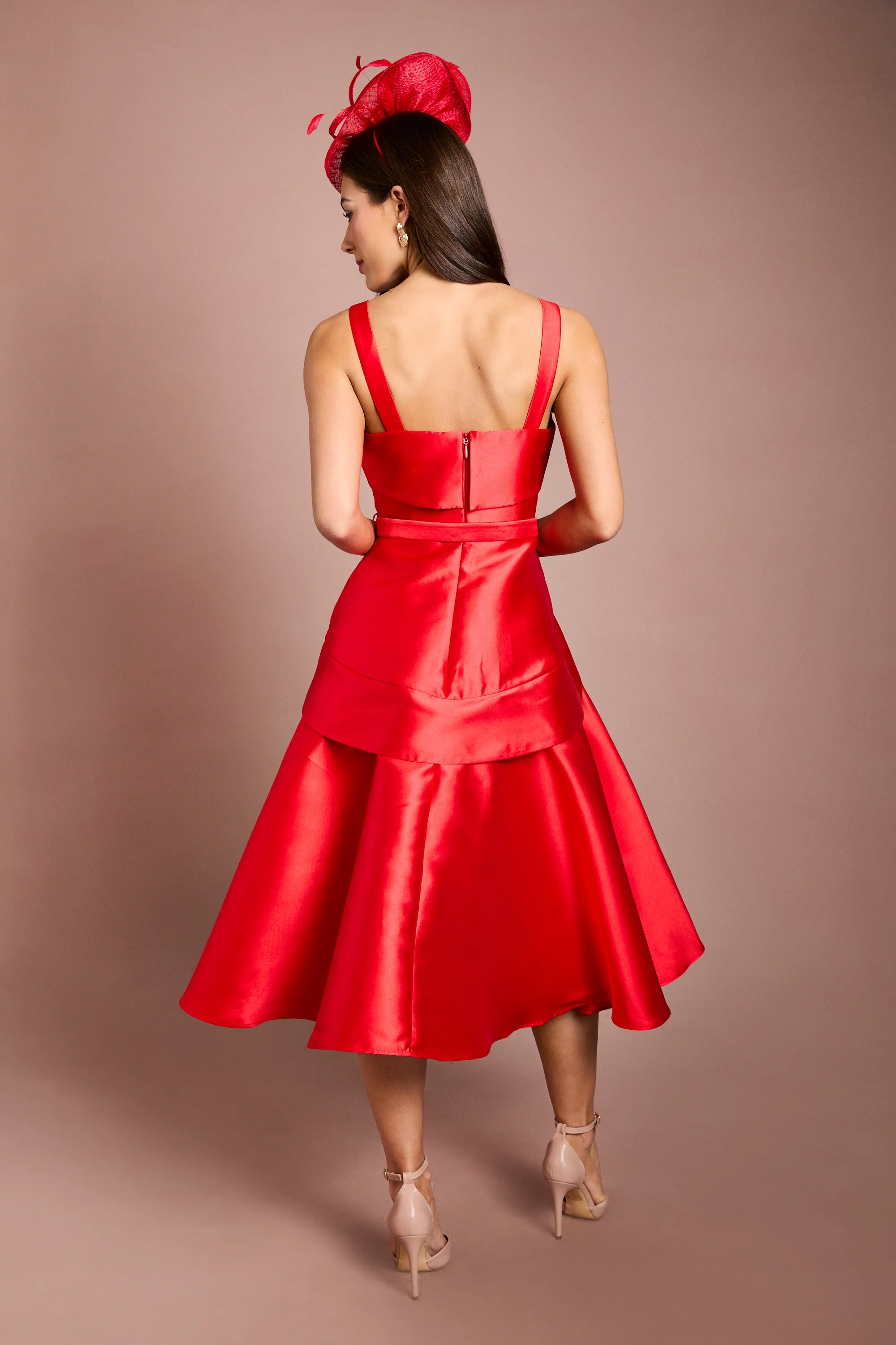 View product Lisa Tan Twill Volume Belted Midi Dress - foto 3