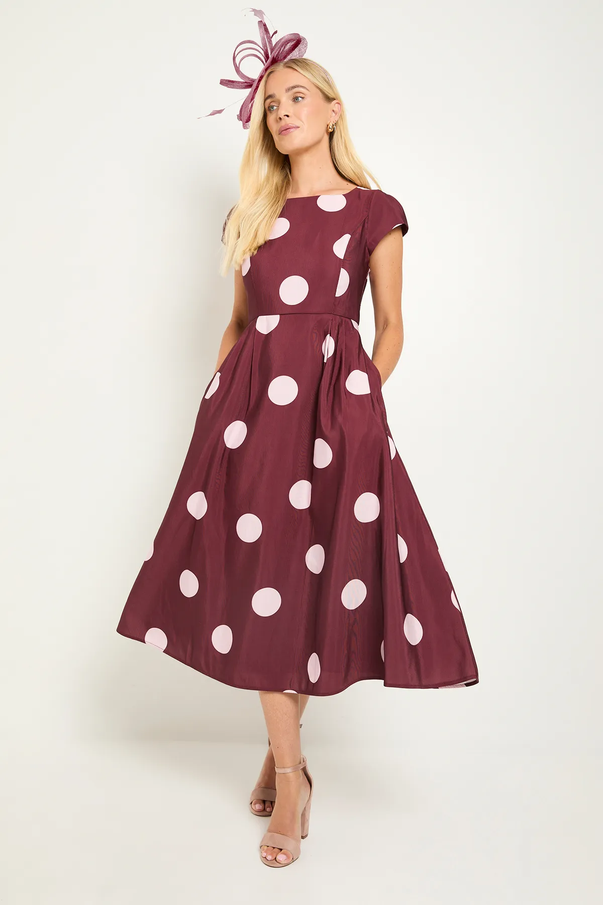 Petite Spot Ottoman Fit & Flare Midi Dress