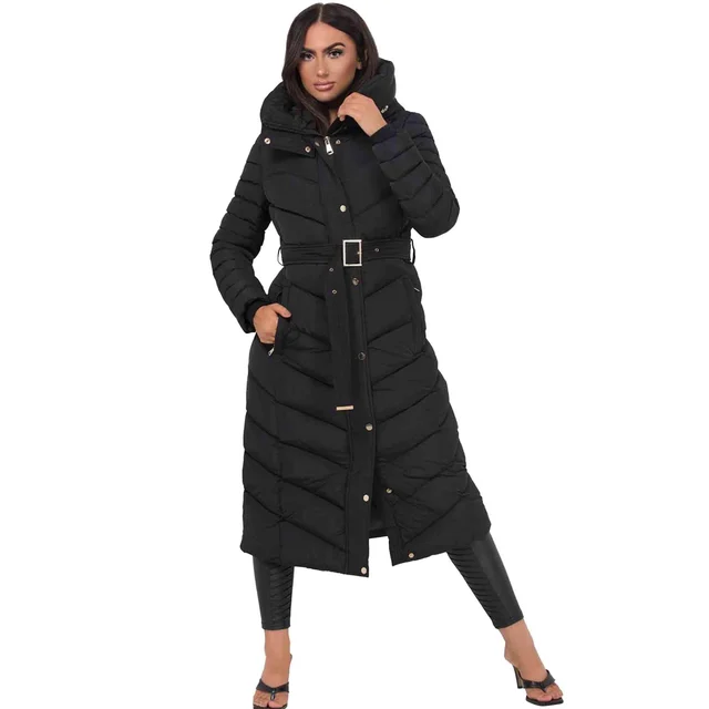 JESS Jess Women’s Long Puffer Coat with Belt & Hood - foto 4