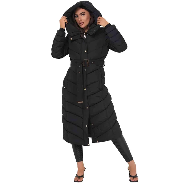 JESS Jess Women’s Long Puffer Coat with Belt & Hood - foto 5