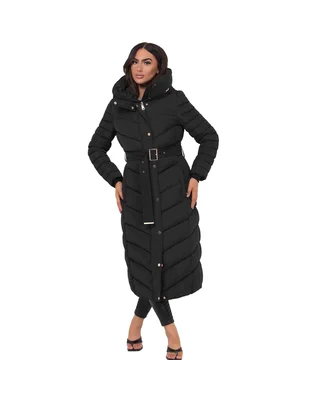 JESS Jess Women’s Long Puffer Coat with Belt & Hood - foto 8