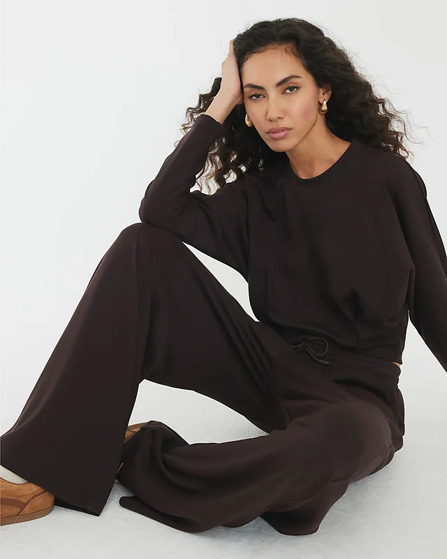 River Island – Bluzë Sweatshirt për Femra, Kafe, Premium me Mëngë Batwing - foto 4