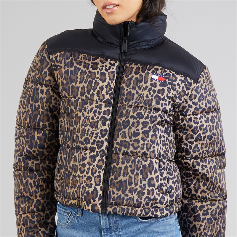 Xhaketë Puf e Shkurtër me Print Leopard - foto 3